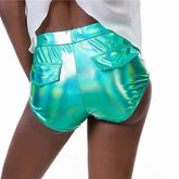 Shinny Bodycon Stretch Skinny Mini Shorts